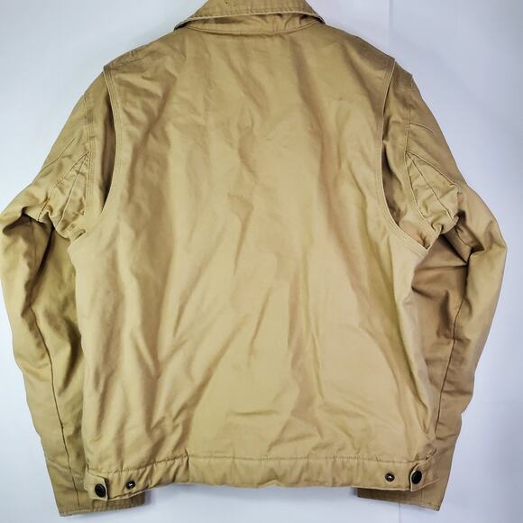 Cabelas Chore Coat Mens Medium Beige Canvas Sherpa Lined Work Field Jacket - Picture 7 of 16